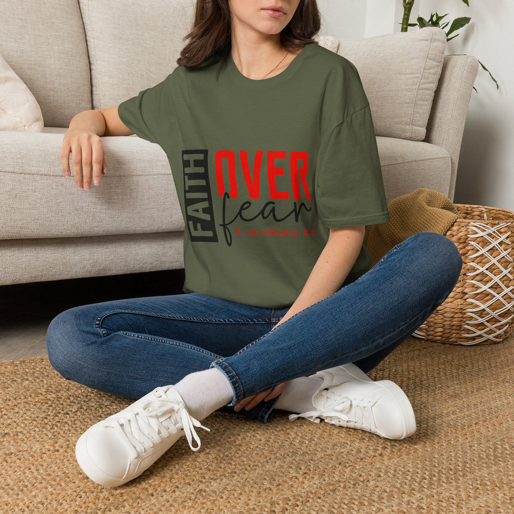 Faith Over Fear T-Shirt — Christian Inspirational Tee (2 Corinthians 5:7)