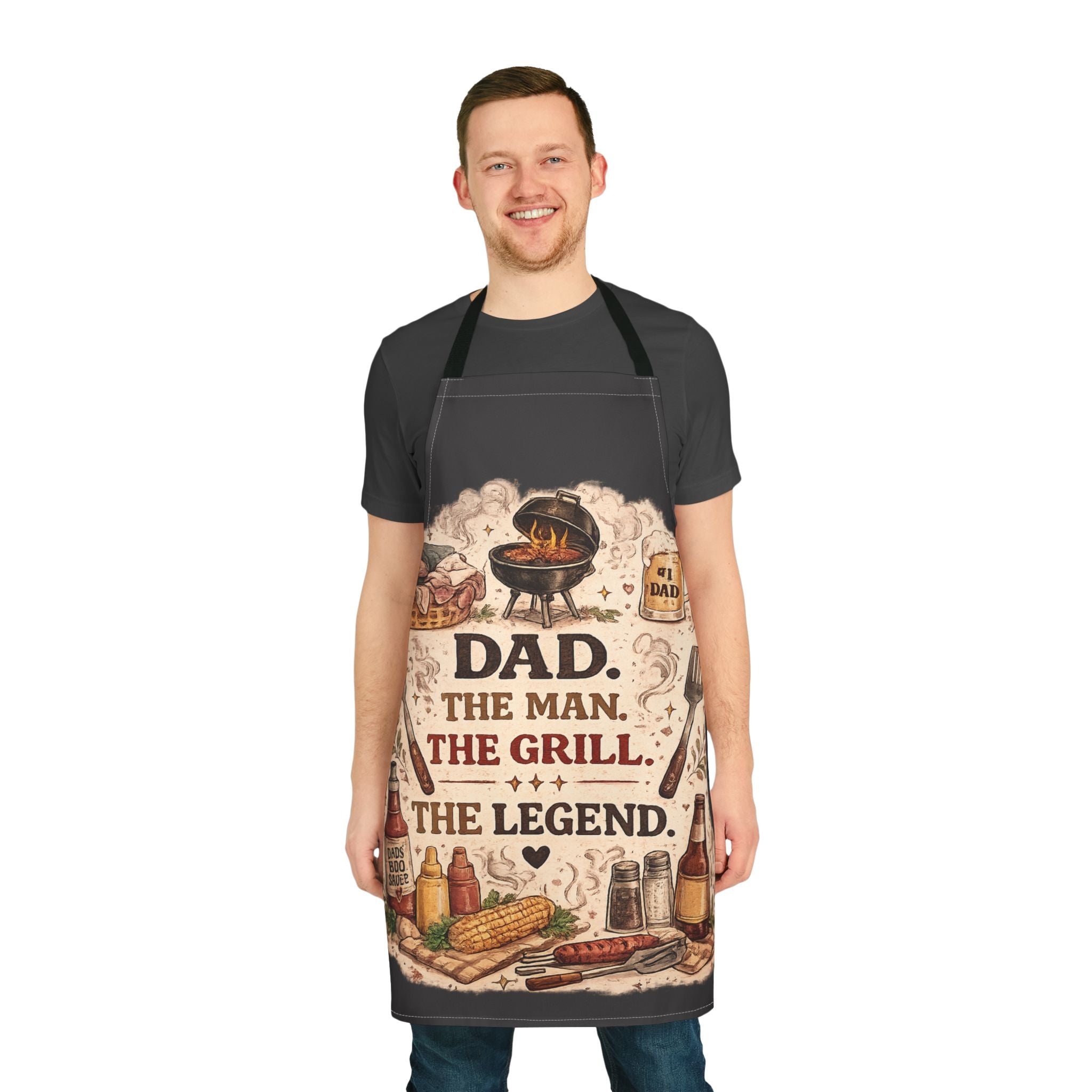 Dad Grill Apron - "Dad. The Man. The Grill. The Legend." BBQ Gift for Father’s Day