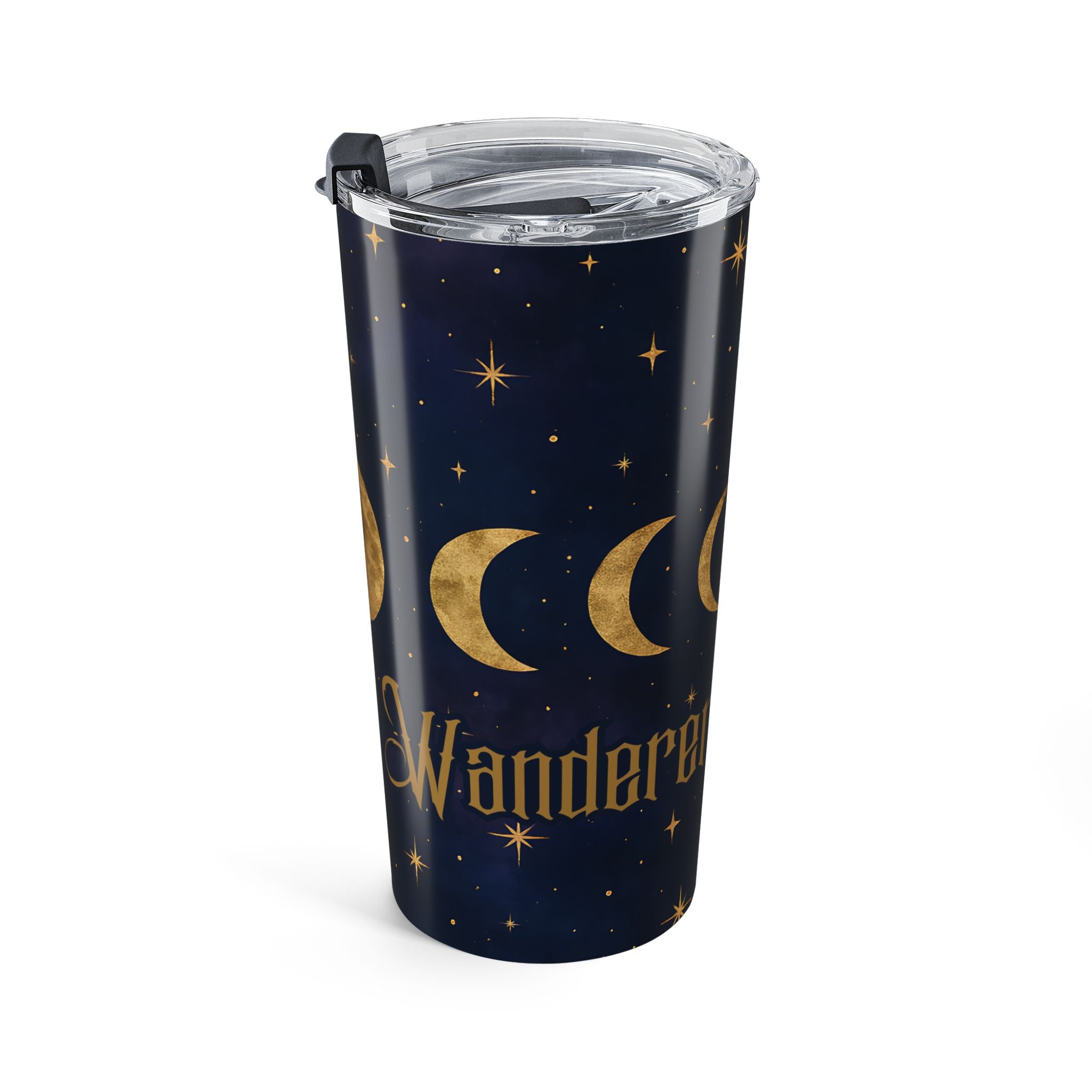 Moon Phase 20oz Tumbler — Celestial Gold Night Sky Travel Cup