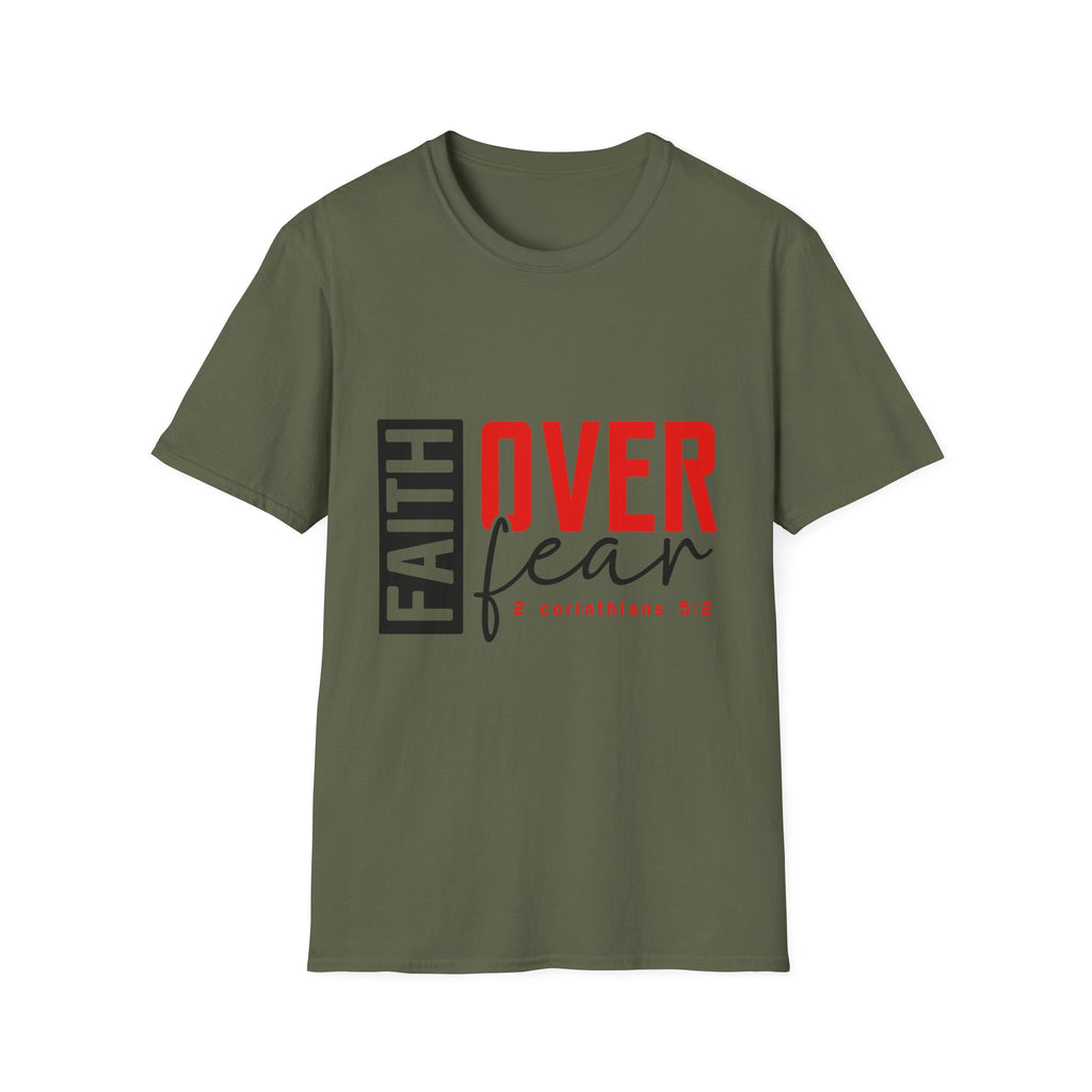 Faith Over Fear T-Shirt — Christian Inspirational Tee (2 Corinthians 5:7)