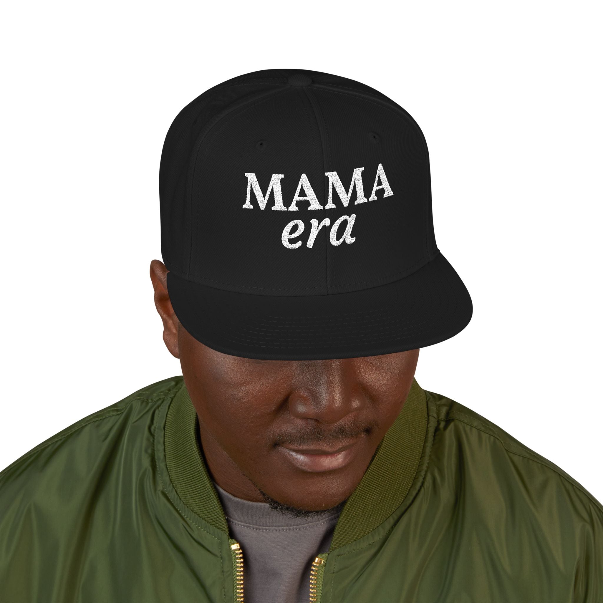 Mama Era Snapback Hat — Embroidered Vintage Script Cap for Moms