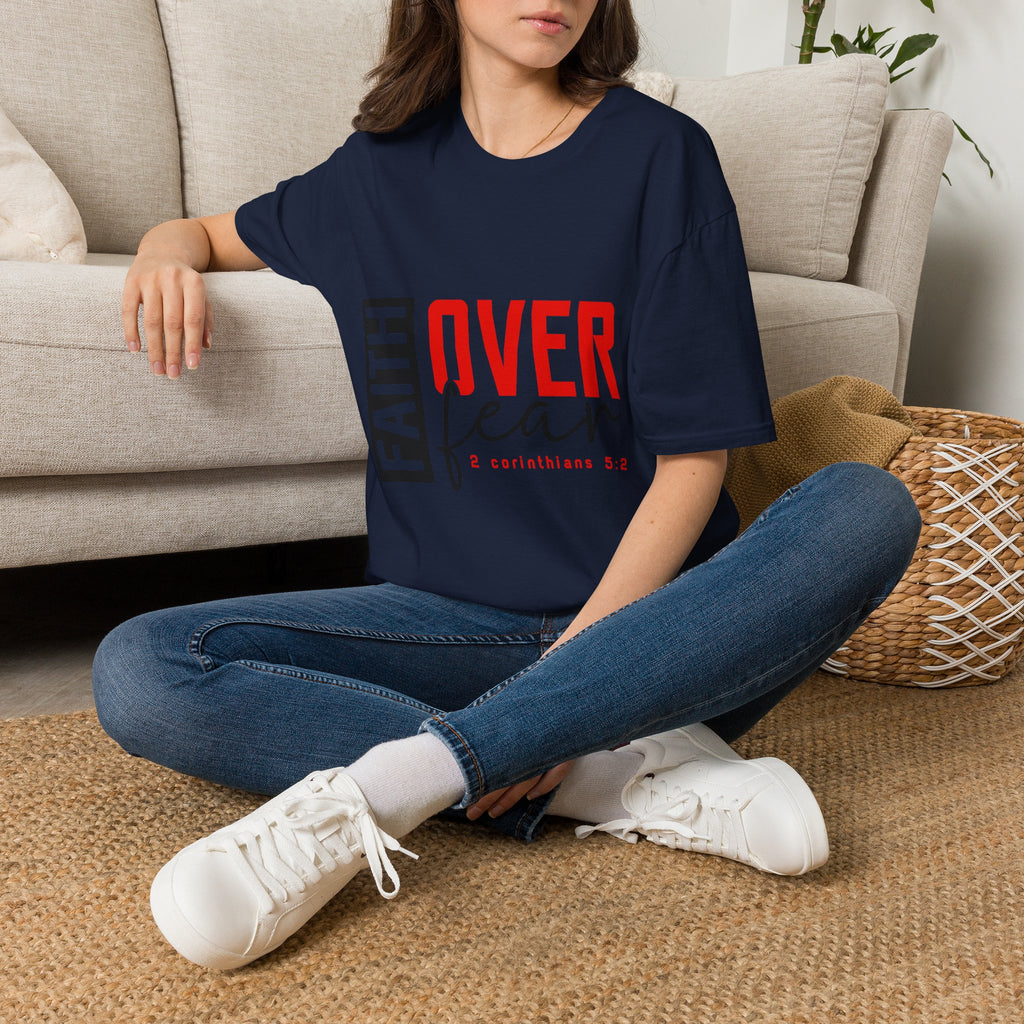Faith Over Fear T-Shirt — Christian Inspirational Tee (2 Corinthians 5:7)