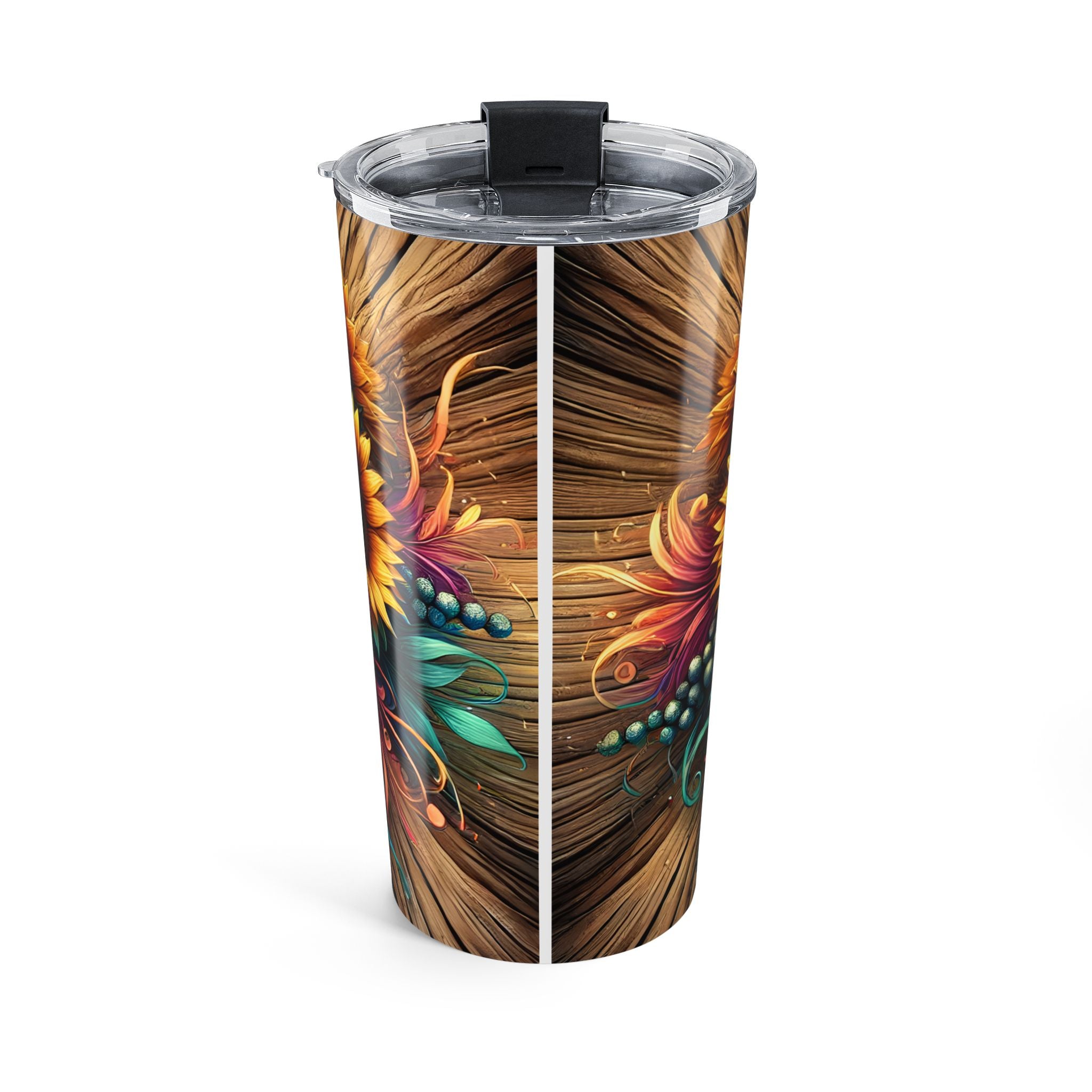 20oz Sunflower Floral Tumbler – Insulated Travel Cup, Vibrant Autumn Bouquet Design