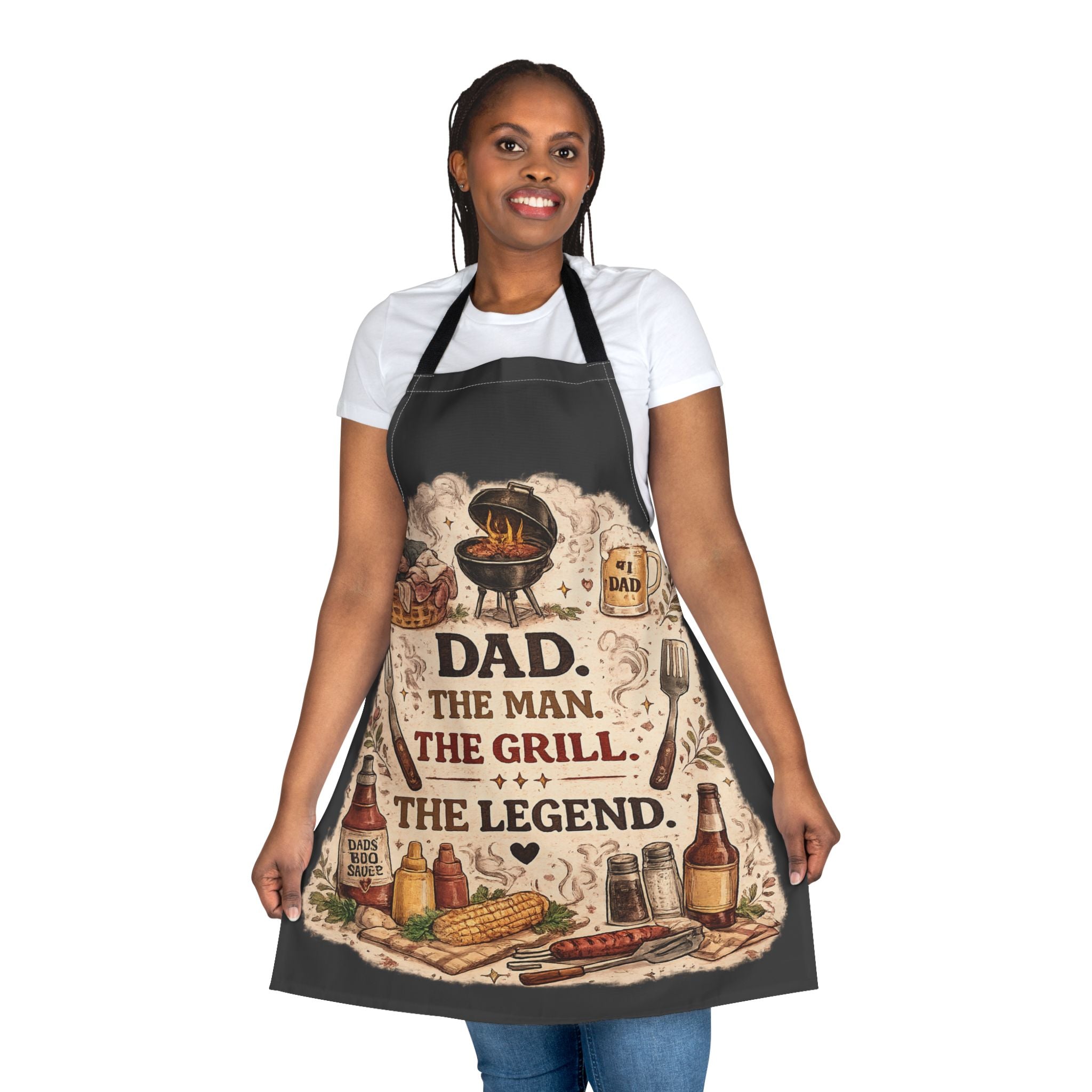 Dad Grill Apron - "Dad. The Man. The Grill. The Legend." BBQ Gift for Father’s Day