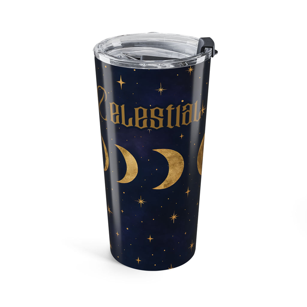 Moon Phase 20oz Tumbler — Celestial Gold Night Sky Travel Cup