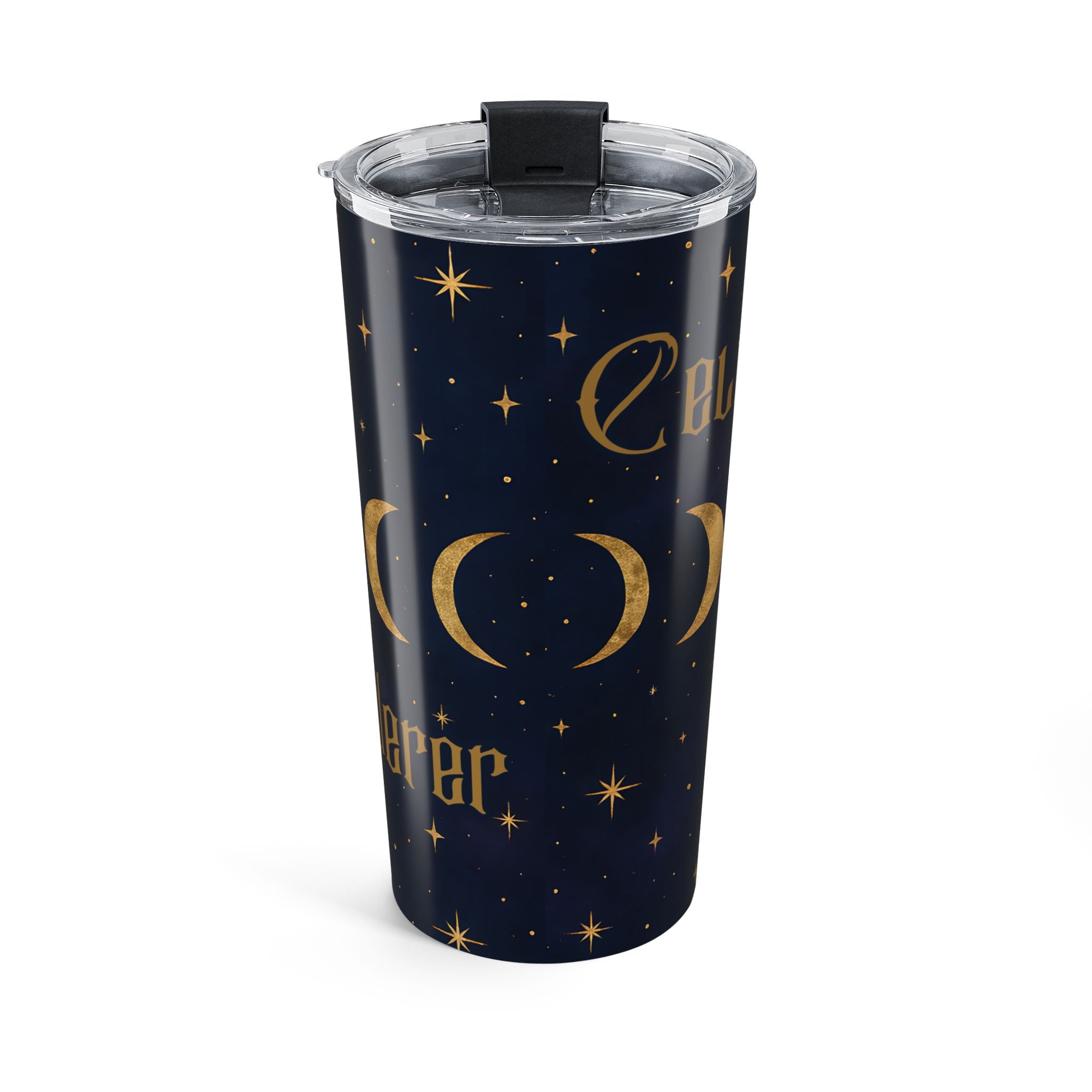 Moon Phase 20oz Tumbler — Celestial Gold Night Sky Travel Cup